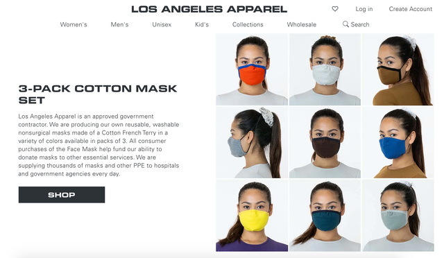 Los Angeles Apparel Website