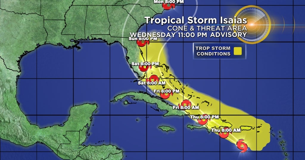 Tracking The Tropics: Disturbance Becomes Tropical Storm Isaias - CBS Miami