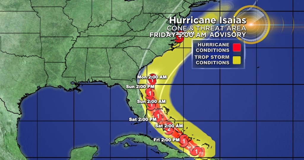 Florida, Bahamas Brace As Hurricane Isaias Bears Down - CBS Miami