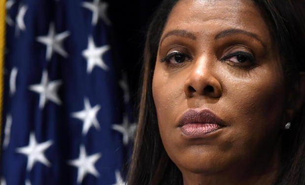 New York Attorney General Letitia James holds a press conference at her office in New York March 28, 2019. 