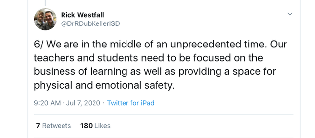 Dr. Rick Westfall tweet 