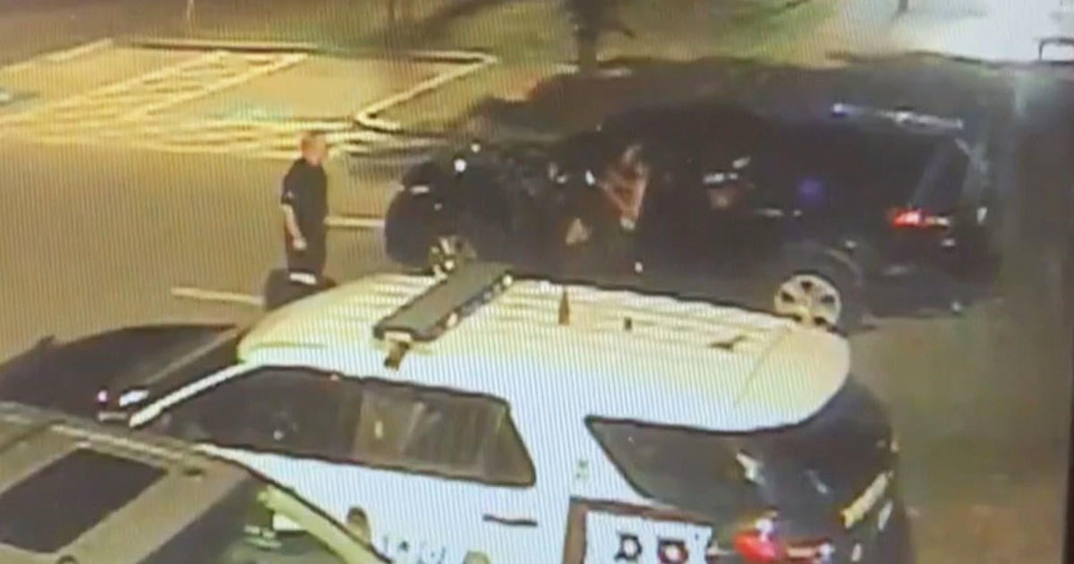 Video Captures Man Breaking Into Cruiser At Police Station - CBS Boston