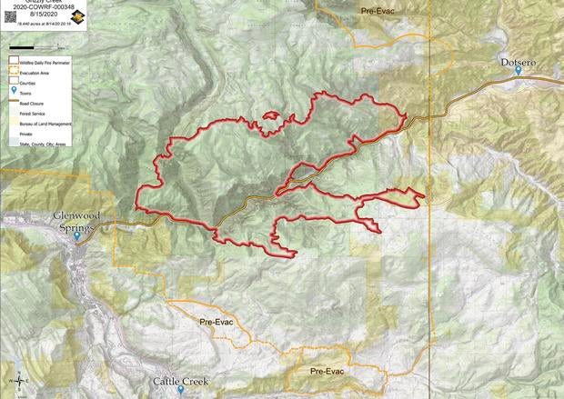 Grizzly Creek Fire map 