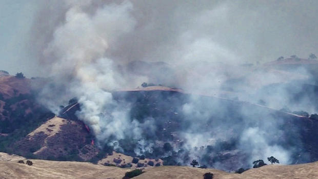 Wildfire burns in Santa Clara County Sunday, Aug. 16, 2020 