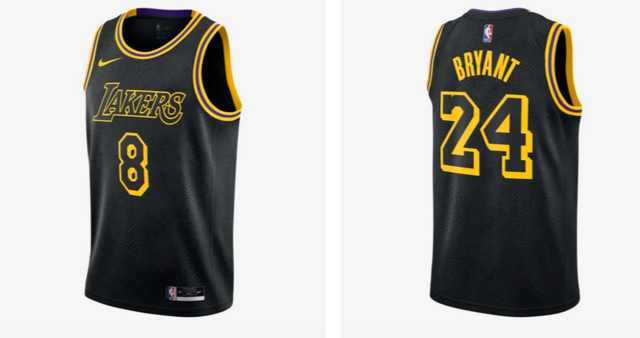 Los Angeles Lakers Kobe Bryant #24 #8 2020 Nba Black Jersey - Dingeas
