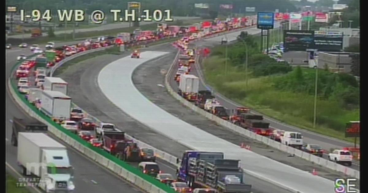 Crash In Construction Zone Causes Massive Backup In Northwest Metro Cbs Minnesota 5935