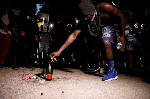Protest following the police shooting of Jacob Blake, a Black man, in Kenosha