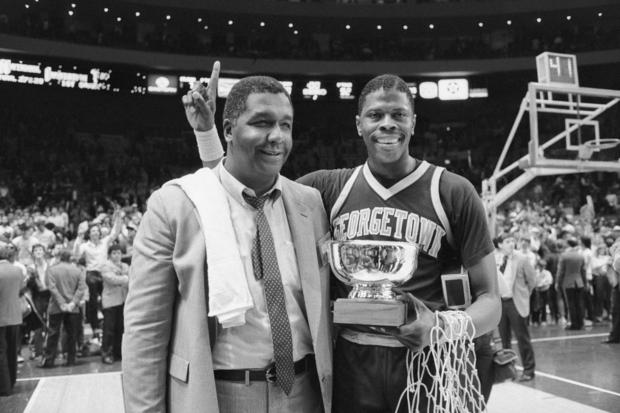 Patrick Ewing with Coach John Thompson 