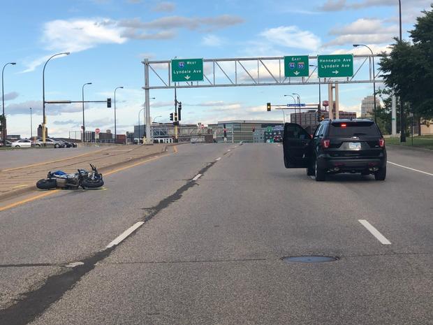 Deadly Pedestrian Vs. Motorcycle Crash Olson Memorial Hwy 