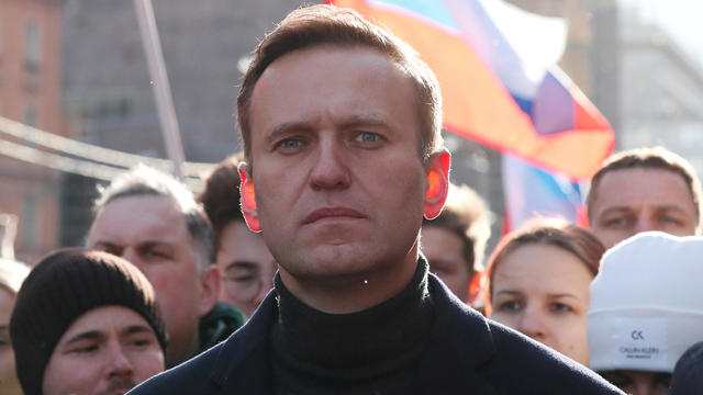 FILE PHOTO: Russian opposition politician Alexei Navalny takes part in a rally to mark the 5th anniversary of opposition politician Boris Nemtsov's murder and to protest against proposed amendments to the country's constitution, in Moscow 