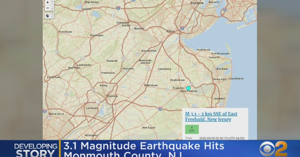 3.1 Magnitude Earthquake Hits Monmouth County, New Jersey CBS New York