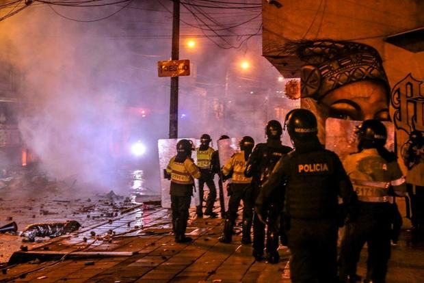 COLOMBIA police protest 