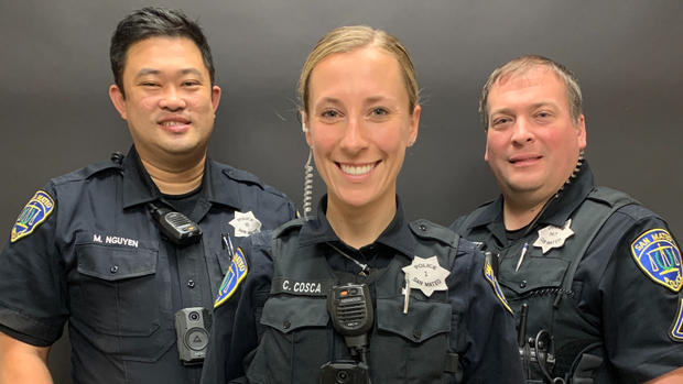 San Mateo Police Officers Michael Nguyen Camille Cosca and Stephen Bennett 
