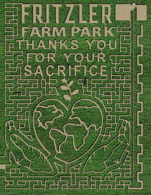 fritzler farm park 2020 corn maze revealed credit fritzler farm park on Facebook 