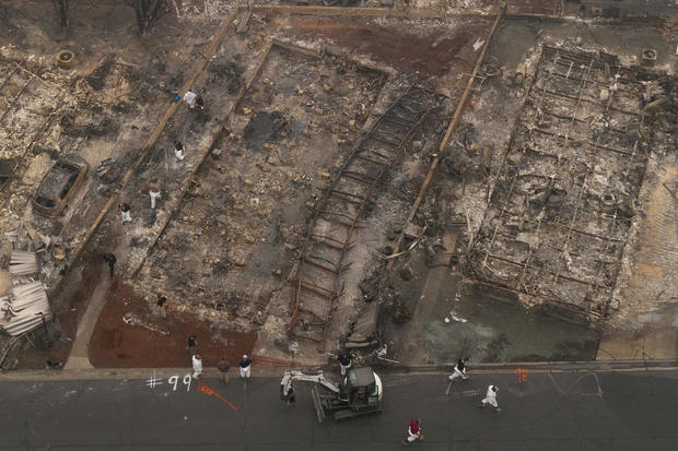 Personnel and service dog search for remains of Almeda fire victims in Phoenix, Oregon 