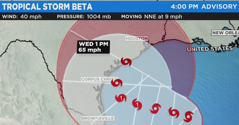 Tropical Storm Beta Forms In Gulf, Could Hit Texas Coast Next Week ...