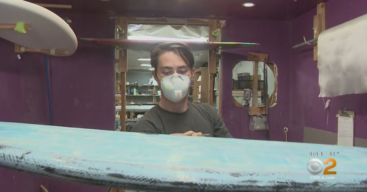 Steam: discarded masks used to create eco-friendly surfboards at torrance company