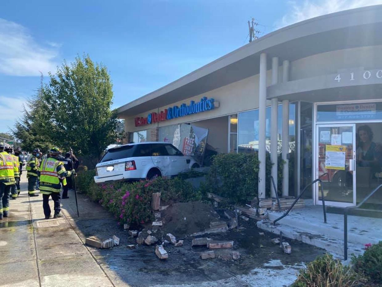 Distracted Driver Crashes Car into Building in San Mateo CBS San