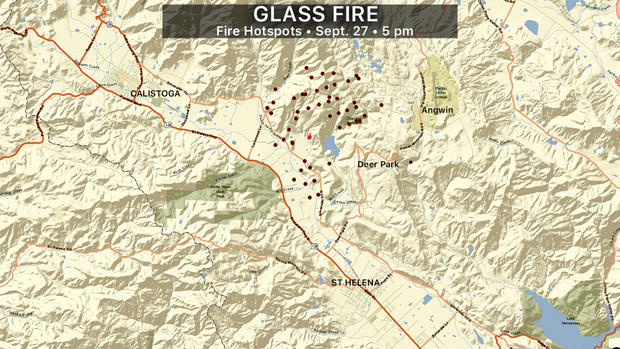 Glass Fire - Hotspots Locator Map 