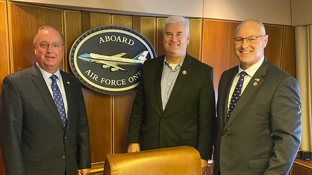 Jim Hagedorn, Tom Emmer, Pete Stauber Aboard Air Force One 