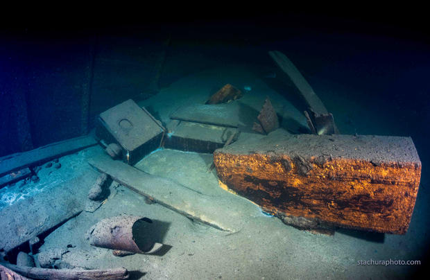 A wreck of a German Second World War ship "Karlsruhe" is seen during a search operation in the Baltic sea in June 2020 