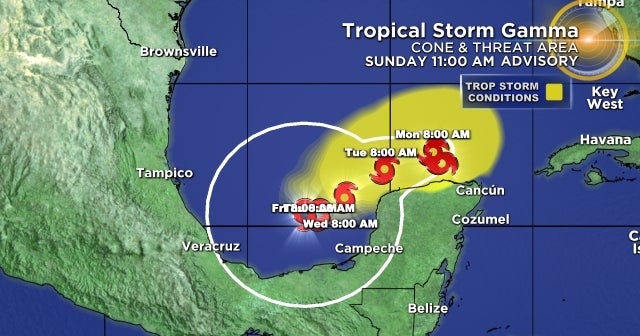 Tropical Storm Gamma Stalled Just North Of The Northern Coast Of The ...