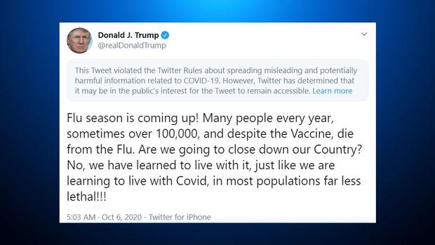 Trump Flagged Tweet COVID-19 