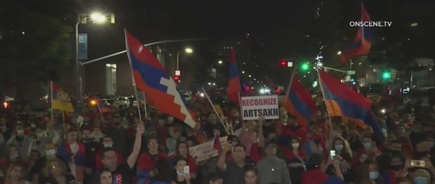 Hundreds Of Pro-Armenia Protesters Occupy Streets In Westwood 