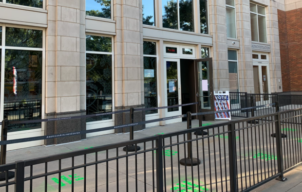 Early voting setup outside AAC 