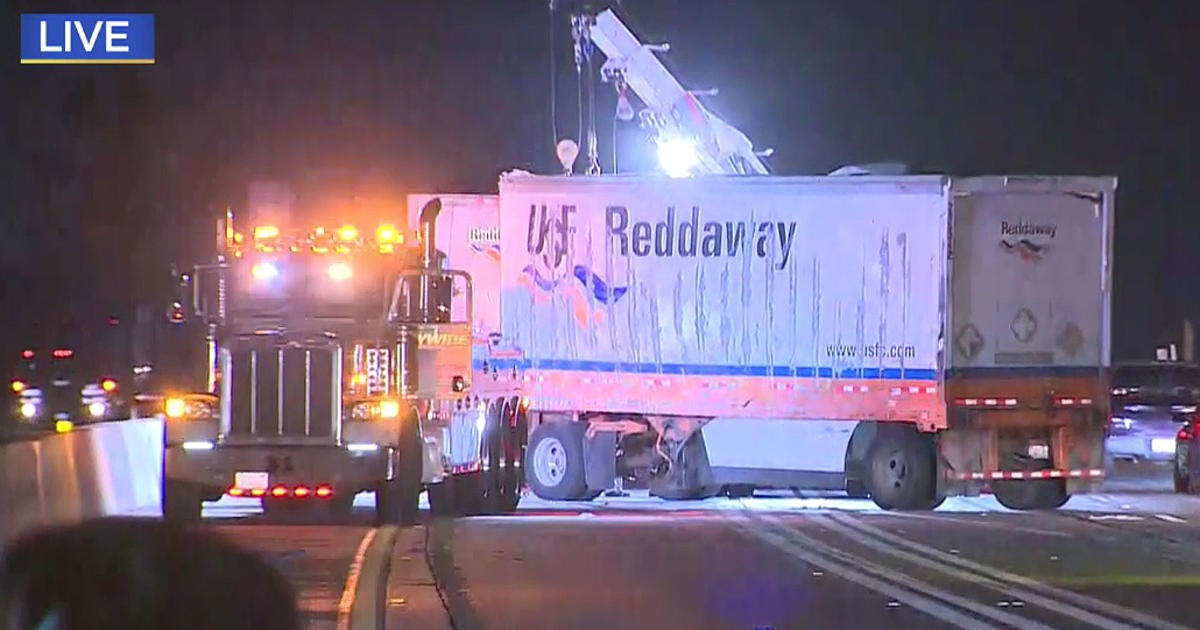 Big Rig Overturns On 5 Freeway In Sun Valley After Driver Tries To ...