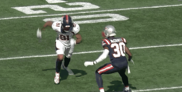 Tim Patrick vs Jason McCourty 