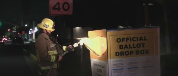 Ballot Drop Box Set Ablaze In Baldwin Park 