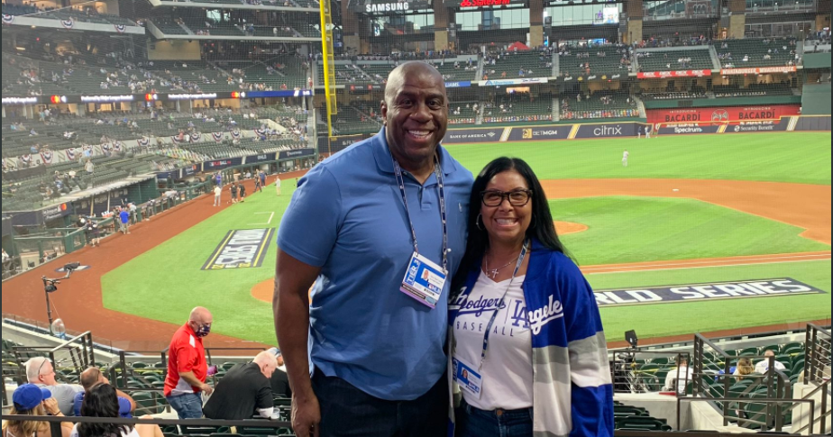 Magic Johnson Cheers On Dodgers At World Series Game 2 - CBS Los Angeles