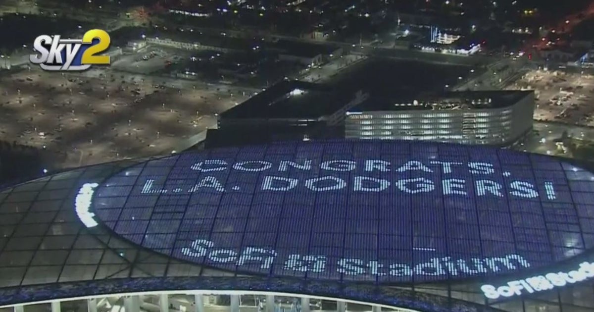 SoFi Stadium Lit Up In Dodger Light Display To Salute World Series Win ...