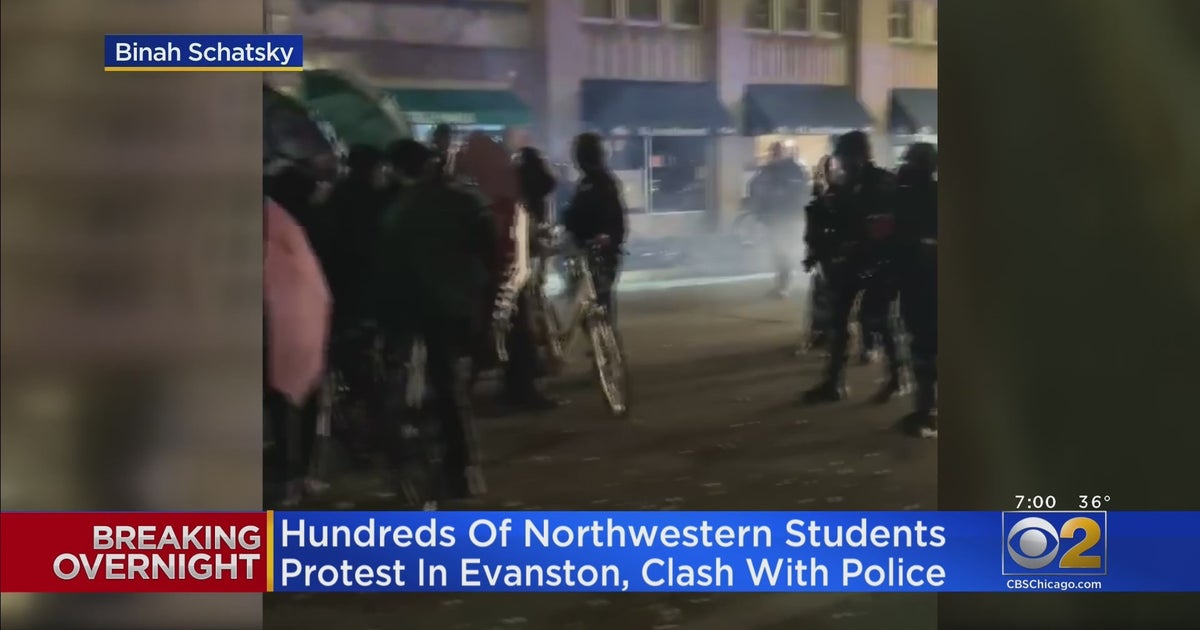 Hundreds Of Northwestern Students Protest In Evanston, Clash With