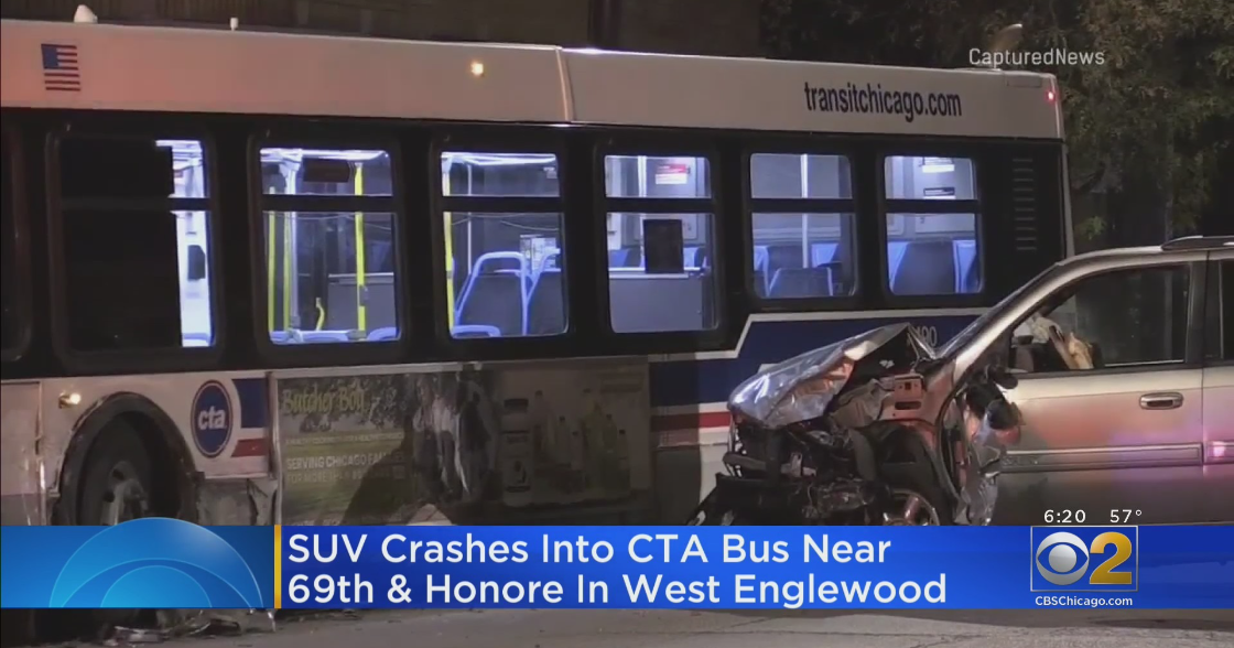 3 Injured When Car Crashes Into CTA Bus In West Englewood - CBS Chicago
