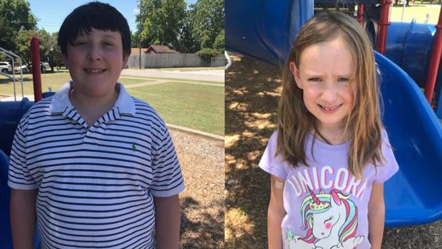 Robert Tickle, Jr., 12 and Briya Tickle, 7.