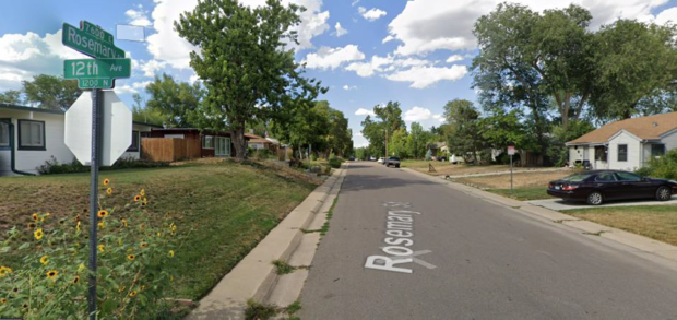Rosemary Street Shooting 2 (location, Googlestreet from Denver PD and Crime Stoppers) 