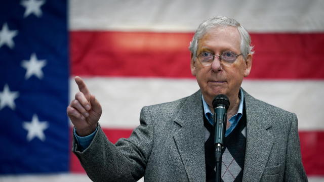 Mitch McConnell attends a campaign event in Florence, Kentucky 