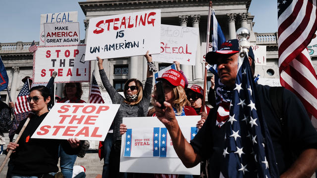 Trump Supporters Hold "Stop The Steal" Protest At Pennsylvania State Capitol 