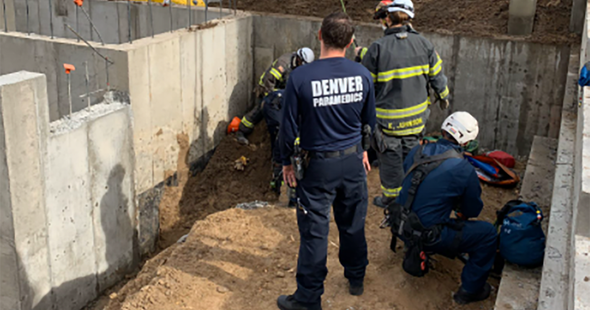 Construction Worker Rescued After Trench Collapse In Denver - CBS Colorado