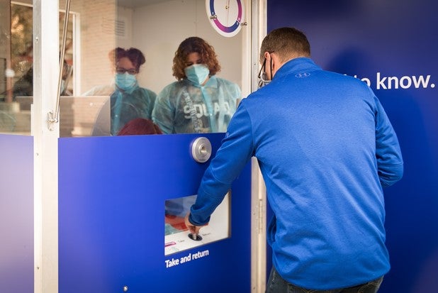 covid testing kiosks unc president andy feinstein credit unc 
