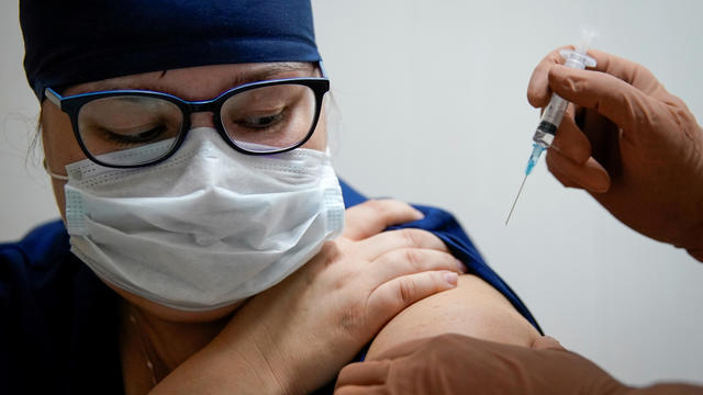 FILE PHOTO: FILE PHOTO: A medic of the regional hospital receives  Russia's "Sputnik-V" vaccine shot against the coronavirus disease (COVID-19) in Tver 