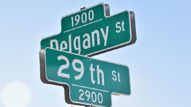 29th Delgany Homicide 2 (street sign, DenverPD and Crime Stoppers) copy 
