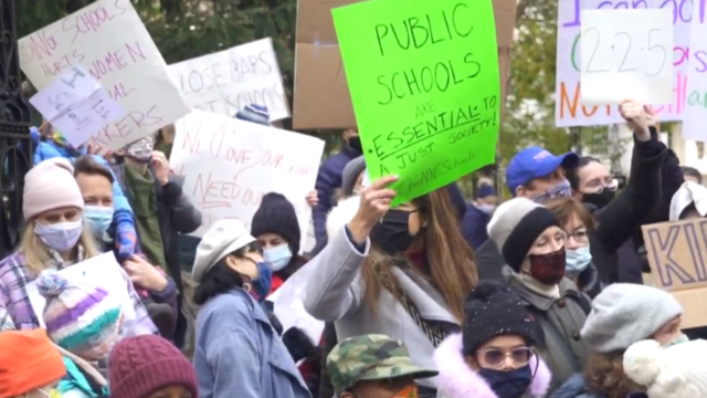 New York City parents protest school closures 