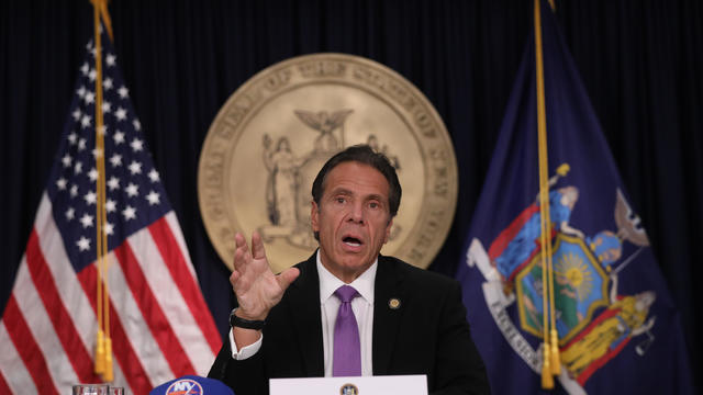 New York Governor Cuomo Holds A Press Briefing In NYC 