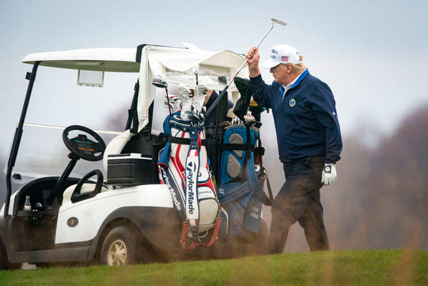 President Donald J. Trump golfs at Trump National Golf Club 