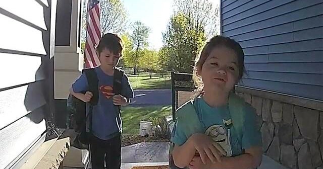 Kids use doorbell camera to talk to dad deployed overseas - CBS News