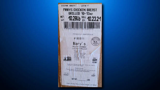 Recalled chicken label 