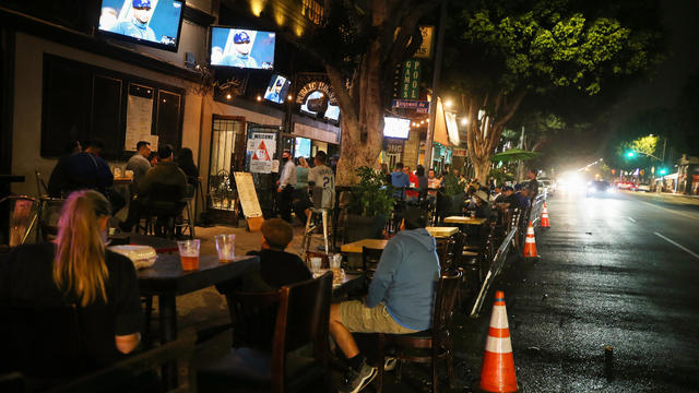 Dodgers Fans Cheer For Their Team On First Day Of World Series 